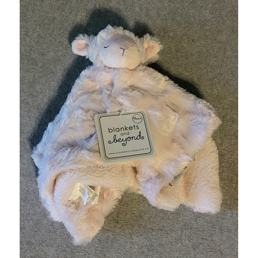 NWT Blankets & Beyond Pink Sleeping Bunny Rabbit Lovey Security Blanket